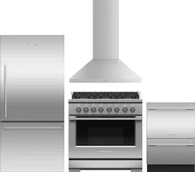 4 Piece Package Includes Refrigerator, Range, Hood And Dishwasher